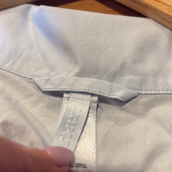 SKIMS Blue Poplin Sleep Cotton Button Up Shirt - Picture 4 of 5